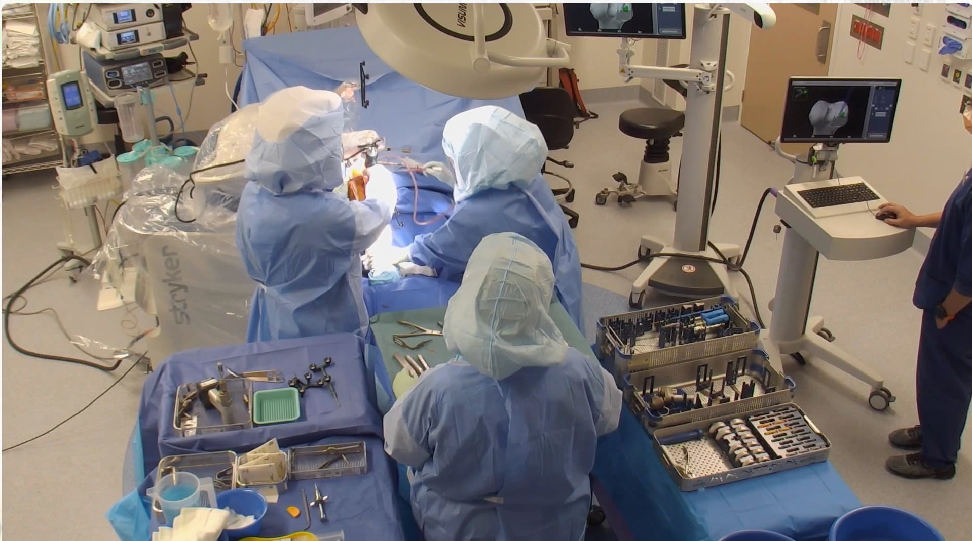 Robotic-assisted hip and knee replacement in theatre